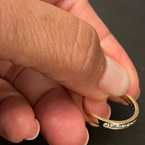 Diamond weeding band in 14K yellow gold - Picture 3 of 11